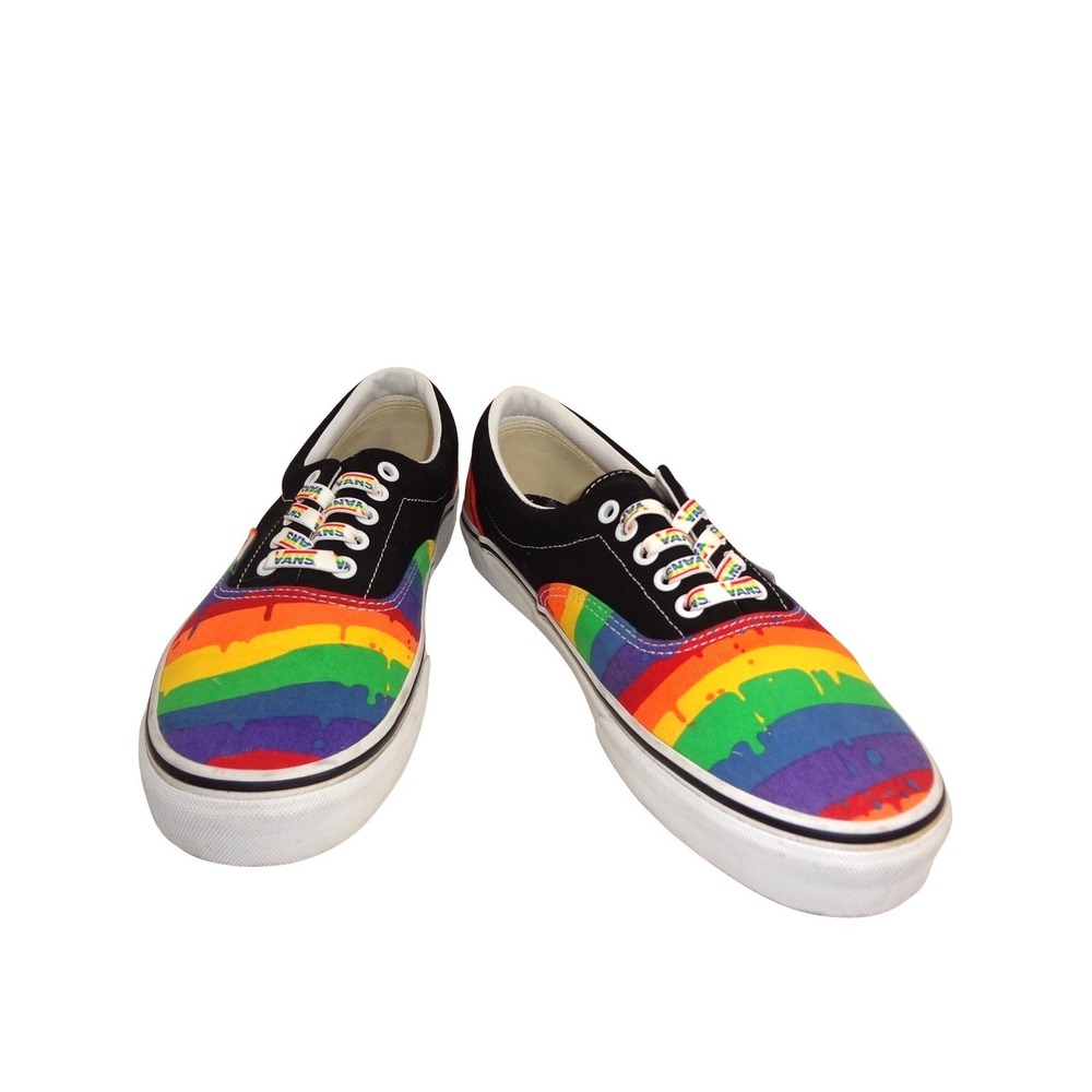 Vans Rainbow Drip Era Black Multi Color Sneakers Mens 10‎ Womens 11.5